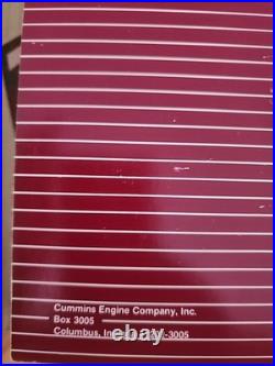 1986 Cummins NT-855 Big Cam III IV Diesel Engine Troubleshooting Service Manual