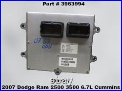 3963994 2007 Dodge Ram 2500 3500 6.7L Cummins Diesel Engine Control Module OEM