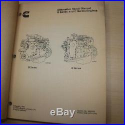 CUMMINS B C Series Diesel Engine Alternative Repair Shop Service Manual guide