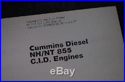CUMMINS NH NT 855 CID Diesel Engine Overhaul Disassembly Assembly Service Manual
