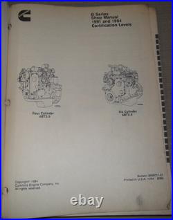 Cummins 4bt3.9 6bt5.9 Diesel Engine Shop Repair Service Overhaul Manual