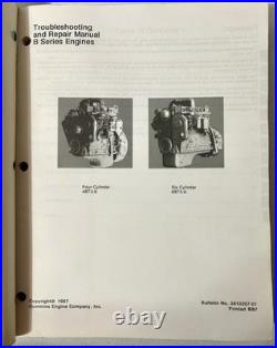 Cummins B Series Diesel 4bt3.9 6bt5.9 Engine Troubleshooting Repair Manual