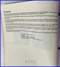 Cummins B Series Diesel 4bt3.9 6bt5.9 Engine Troubleshooting Repair Manual