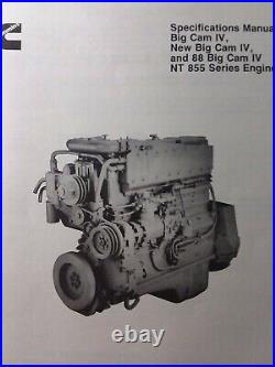 Cummins Big Cam IV, 88 Big Cam IV, NT 855 Diesel Engine Specifications Manual