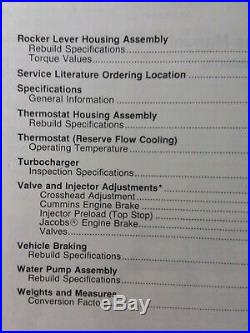 Cummins Big Cam IV, 88 Big Cam IV, NT 855 Diesel Engine Specifications Manual