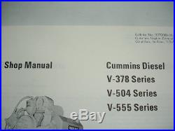 Cummins Diesel Engines Factory SHOP MANUAL V6 V8 378 504 555 Service Book EC OEM