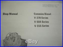 Cummins Diesel Engines Factory SHOP MANUAL V6 V8 378 504 555 Service Book OEM