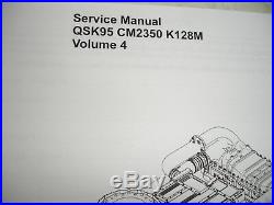 Cummins Diesel SERVICE MANUAL QSK95 CM2350 K128M Engine Shop Complete 4 VOL Set