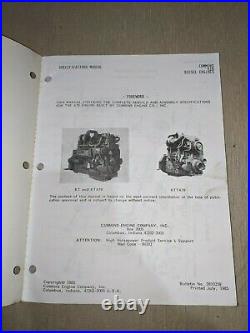Cummins K19 Series KT19 KTA19 KTTA19 Diesel Engine Service Specifications Manual