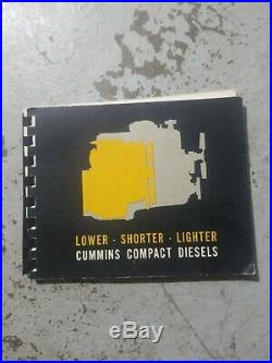 Cummins compact diesels V6 V8 Engines Vintage Pamphlet Salesman Brochure