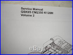 DISC Cummins Diesel SERVICE MANUAL QSK95 CM2350 K128M Engine Shop Complete 4VOLS