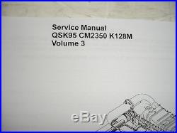 DISC Cummins Diesel SERVICE MANUAL QSK95 CM2350 K128M Engine Shop Complete 4VOLS