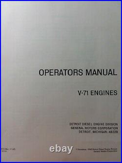 GM Detroit 6V-71 8V-71 12V-71 16V-71 Diesel Engines Owner & Maintenance Manual