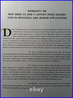 General Motors GM Detroit 6V-53 8V-53 Diesel Engines Owner & Maintenance Manual
