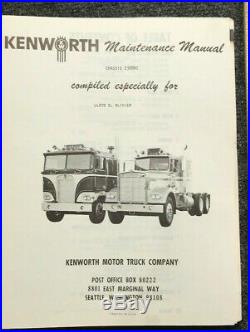Kenworth Truck Maintenance Manual VTG 1974 Cummins Engine Parts Catalog Diesel