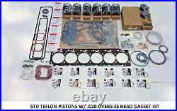 Rebuild Kit STD SIZE TEFLON PISTONS WITH. 020 HEAD GASKET 94-98 Cummins 12V 6BT