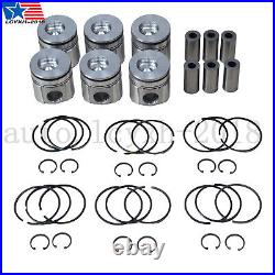 Standard Size Bowl Piston Set with Rings / Pins For 94-98 Dodge Cummins 5.9 12V US